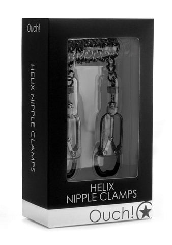 Shots Toys Ouch Helix Nipple Clamps with Adjustable Tension Control - Breast and Nipple Toys