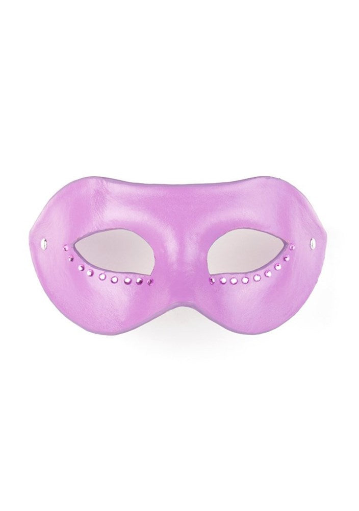 Shots Toys Luxurious Leather Diamond Mask for BDSM and Sensory Play - - Butt Plugs