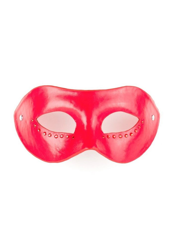 Shots Toys Luxurious Leather Diamond Mask for BDSM and Sensory Play - - Butt Plugs