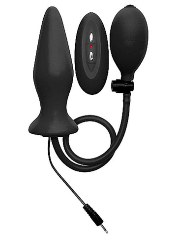Shots Toys Ouch! Inflatable Vibrating Silicone Plug Adjustable Anal Play - Steel Sex Toys