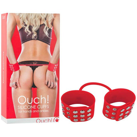 Shots Toys OUCH! Silicone Cuffs Premium Bondage Restraints - Clit Ticklers and Pulsators
