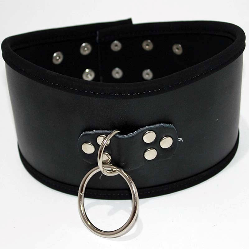 Hells Couture Posture Collar with O Ring Premium Leather BDSM Collar - - Collars and Leads