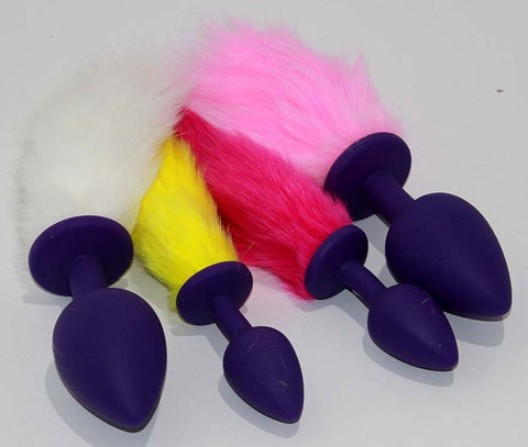 BDStyle Rabbit Faux Tail Silicone Butt Plug Small with Faux Tail - Butt Plugs