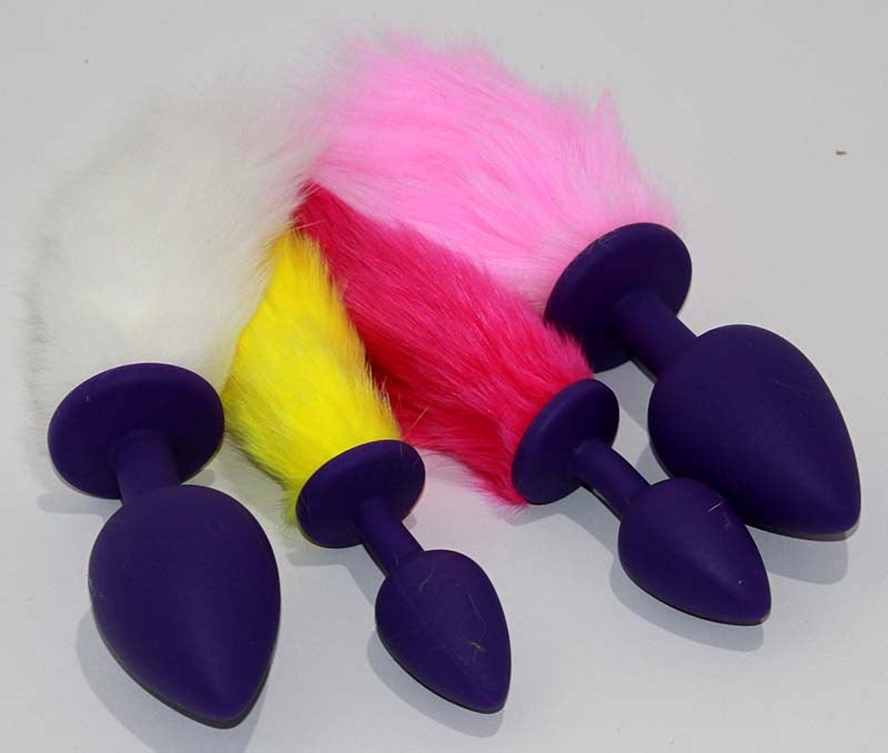 BDStyle Rabbit Tail Silicone Butt Plug Large Premium Velvet Silicone - - Fancy Dress Ups