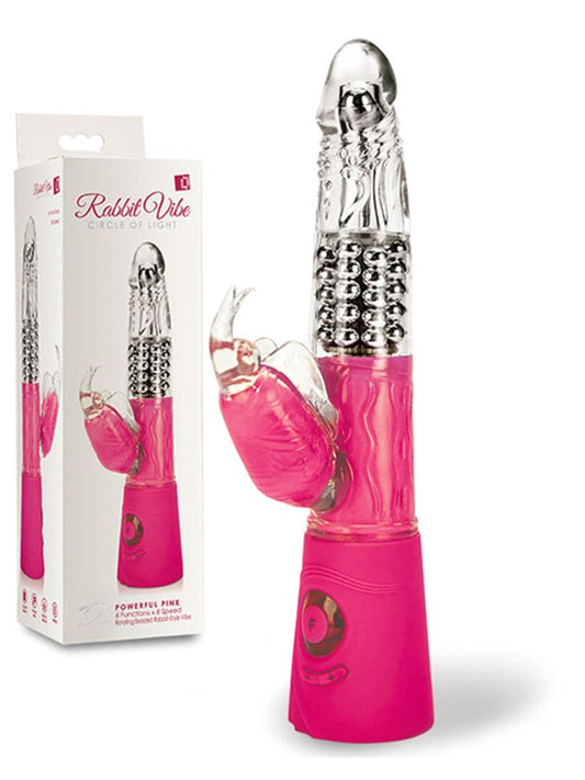 Topco Rabbit Vibe Circle of Light Dual Stimulation Vibrator with LED - - Rabbit Vibrators