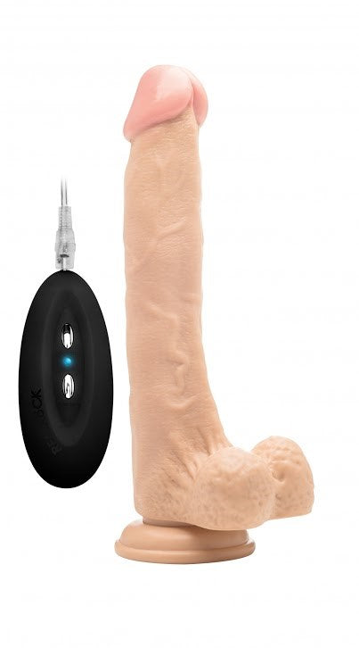 Shots Toys Real Rock Vibrating 10 Realistic Cock With Scrotum Dildo - - Vibrating Dildos