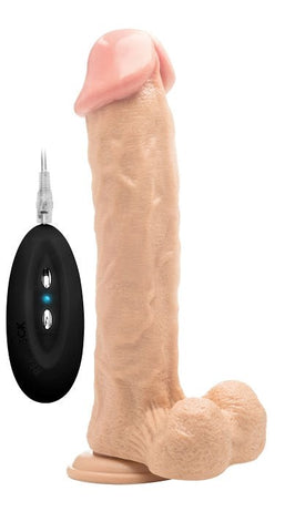 Shots Toys Real Rock Vibrating 11 Realistic Cock With Scrotum Dildo - Vibrating Dildos