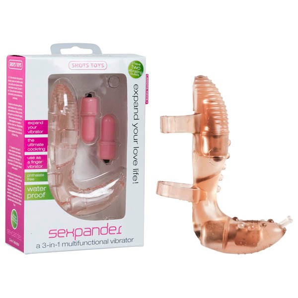 Shots Toys SHOTS Sexpander Vibrator 3 in 1 Extension and Cock Ring - - G-Spot Vibrators