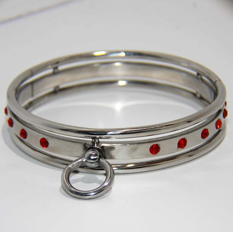 Steel Jeweled Small Slave Collar - - Collars and Leads