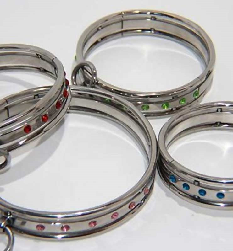 Steel Jeweled Small Slave Collar - - Collars and Leads