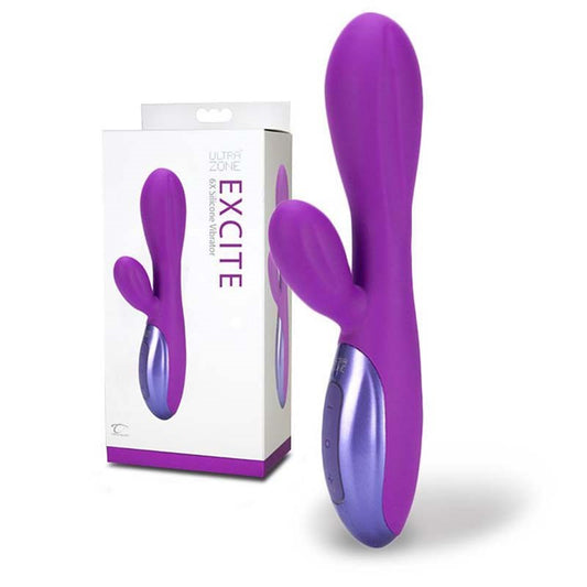 Topco UltraZone Excite 6X Rabbit Style Vibe Dual Stimulation Vibrator - - G-Spot Vibrators