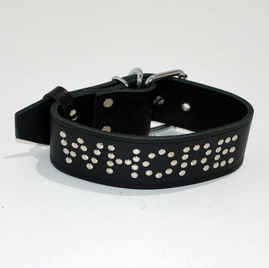 WHORE Leather Bondage Collar - - Collars and Leads