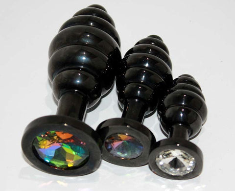 Hells Couture Wild Passion Black Anal Plug Medium Body Safe Silicone - Steel Sex Toys