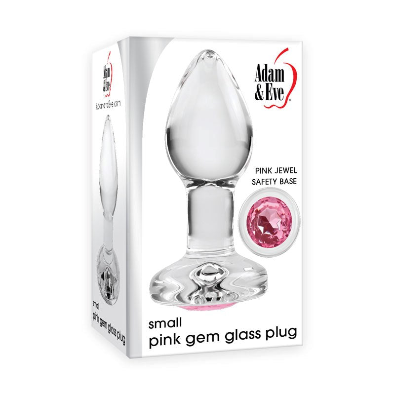 Adam & Eve Pink Gem Glass Butt Plug Luxurious Anal Stimulation Sex Toy - - Butt Plugs