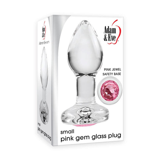 Adam & Eve Pink Gem Glass Butt Plug Luxurious Anal Stimulation Sex Toy - - Butt Plugs