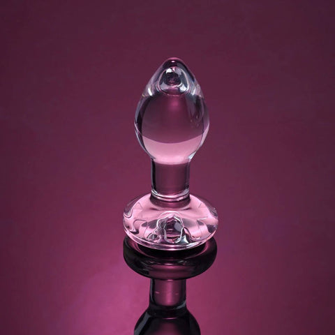 Adam & Eve Pink Gem Glass Butt Plug Luxurious Anal Stimulation Sex Toy - Butt Plugs