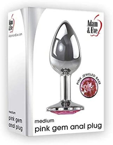 Adam & Eve Pink Gem Anal Plug Premium Aluminum - Butt Plugs