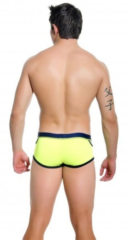 Andrew Christian Almost Naked Quirk Boxer Neon Yellow L Glow Under Blacklight - - Jocks and G-Strings