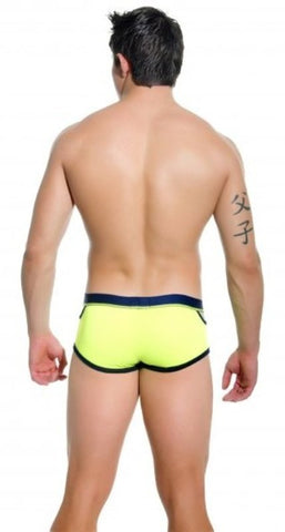Andrew Christian Almost Naked Quirk Boxer Neon Yellow L Glow Under Blacklight - Jocks and G-Strings