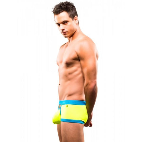 Andrew Christian Almost Naked Teaser Boxer Neon Yellow Revealing Design - Jocks and G-Strings