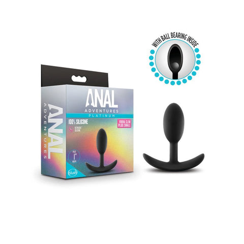 Blush Novelties Anal Adventures Platinum Vibra Slim Plug Motion Activated - Butt Plugs