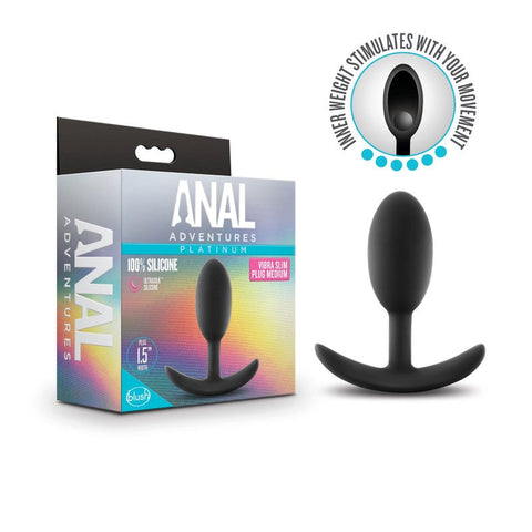 Blush Novelties Anal Adventures Platinum Vibra Slim Plug Motion Activated - Butt Plugs