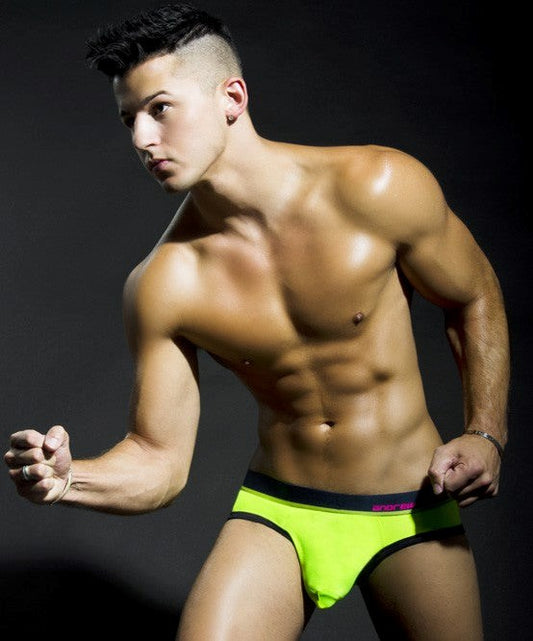 Andrew Christian Almost Naked Brief Lime Anatomical Pouch Support - - Mens Briefs And Boxers