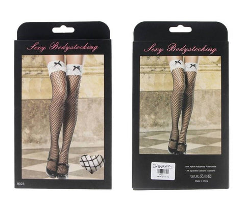 OH Yeah Black and White Sexy Stocking Thigh High Intimate Hosiery - Hosiery