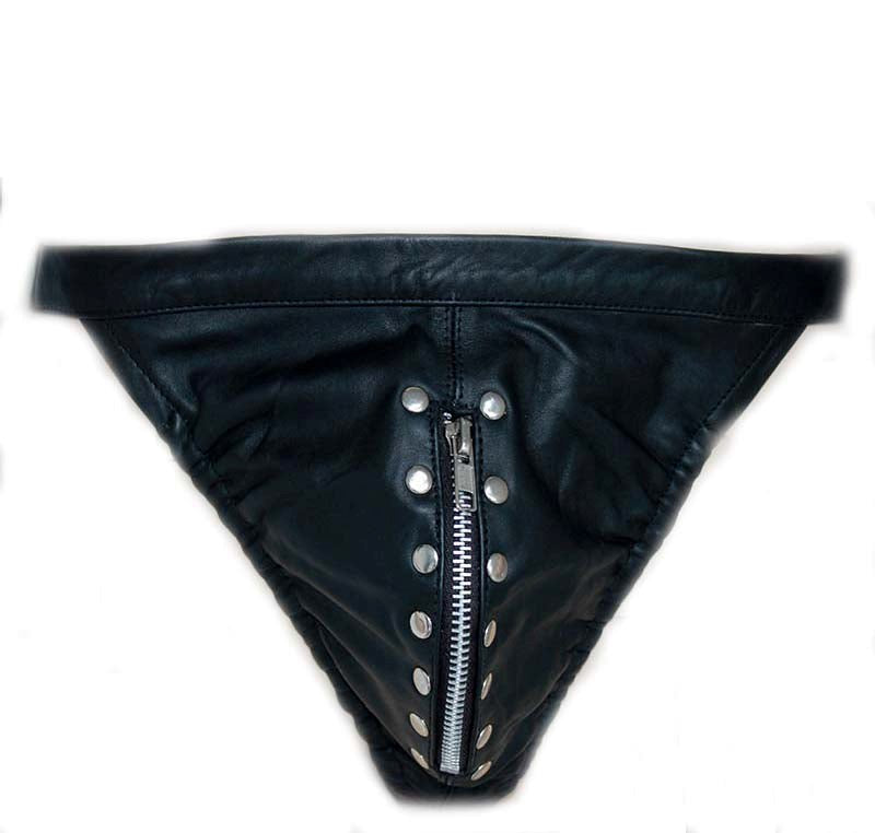 Hell's Couture - Leather Jockstrap with Front Zipper - - Jocks and G-Strings