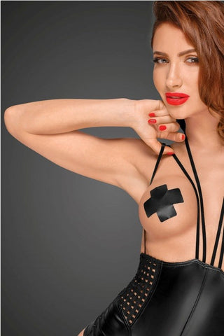 Noir Handmade Black Powerwetlook Body Multistraps Fetish Lingerie - Her Fetish