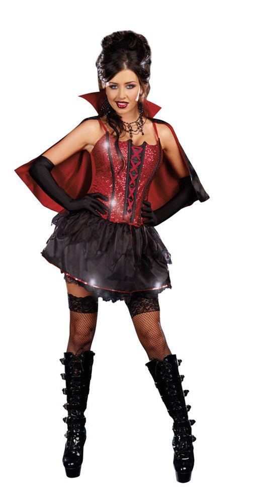 Dream Girl Lingerie Vampiress Ensemble Gothic Seductive Halloween Costume - - Fancy Dress Ups