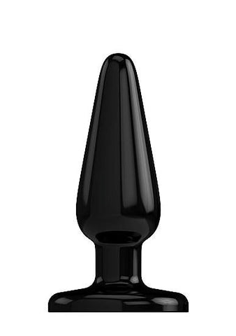 Shots Toys Bottom Line Rubber Butt Plug Black Model 1 Black with Suction Cup - Butt Plugs