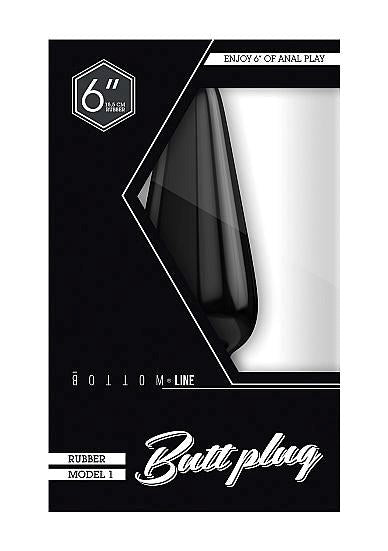 Shots Toys Bottom Line Rubber Butt Plug Black Model 1 Black with Suction Cup - - Butt Plugs