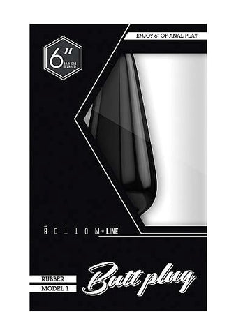 Shots Toys Bottom Line Rubber Butt Plug Black Model 1 Black with Suction Cup - Butt Plugs