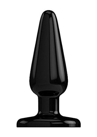 Shots Toys Bottom Line Rubber Butt Plug Black Model 1 Black with Suction Cup - Butt Plugs