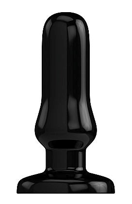Shots Toys Bottom Line Rubber Butt Plug Black Model 4 Strong Suction Cup - Butt Plugs