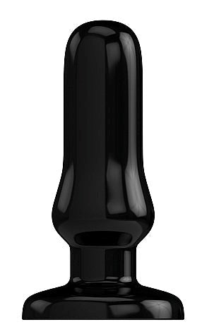 Shots Toys Bottom Line Rubber Butt Plug Black Model 4 Strong Suction Cup - Butt Plugs