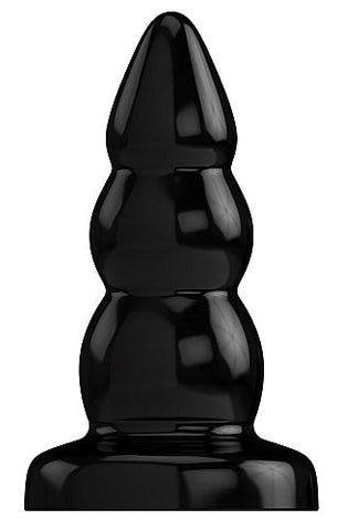 Shots Toys Bottom Line Rubber Butt Plug Black Model 6 Suction Cup Base - Butt Plugs