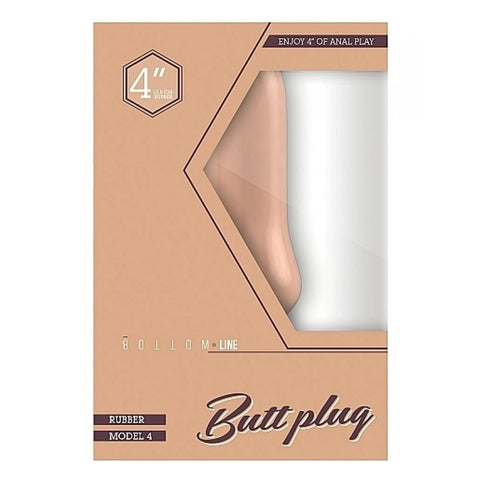 Shots Toys Bottom Line Rubber Butt Plug Flesh Model 1 Waterproof Suction Cup - Butt Plugs