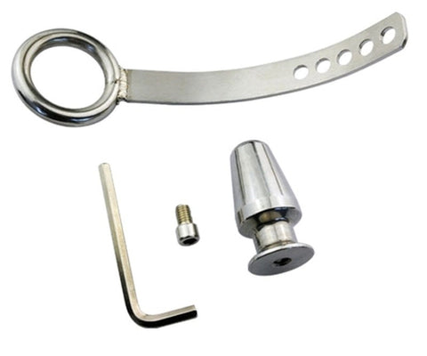 BDStyle Cock Ring with Adjustable Attached Steel Butt Plug Dual Stimulation - Butt Plugs