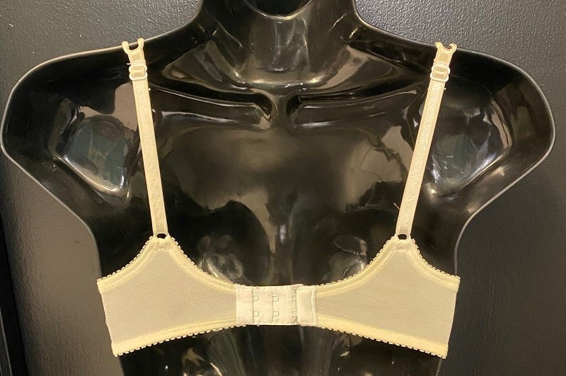 Crystelle Sara Lace Bra with Twin Strap Rose Ribbon Ivory Lace - - Bras and Bra Sets