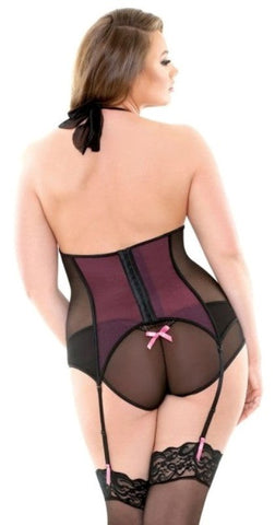 Fantasy Lingerie Curve Gigi Halter Underwire Bustier And Panty Set - Bustiers and Corsets