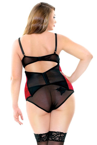 Fantasy Lingerie Curve Kenna Soft Cup Bra Panty And Garter Set with Detachable Garters - Bras and Bra Sets