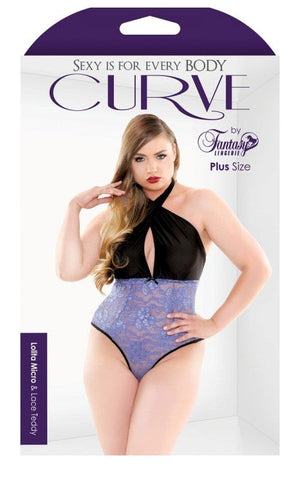 Fantasy Lingerie Curve Lolita Micro And Lace Teddy Plus Size Intimate - Babydolls and Chemises