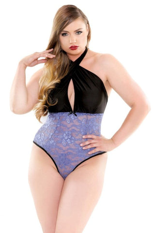 Fantasy Lingerie Curve Lolita Micro And Lace Teddy Plus Size Intimate - Babydolls and Chemises