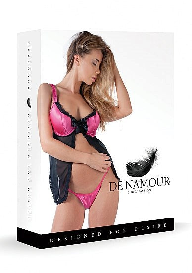 Shots Toys De Namour Babydoll Set with G String Sheer Mesh Lingerie - - Babydolls and Chemises