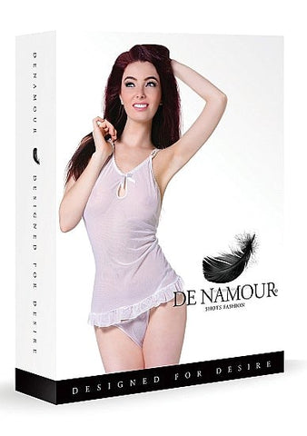 Shots Toys De Namour Babydoll with Pearls & G String Elegant Lingerie - Babydolls and Chemises