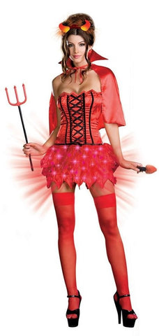 Dream Girl Lingerie Seductive Devils De Light Costume LED Light Features - Fancy Dress Ups