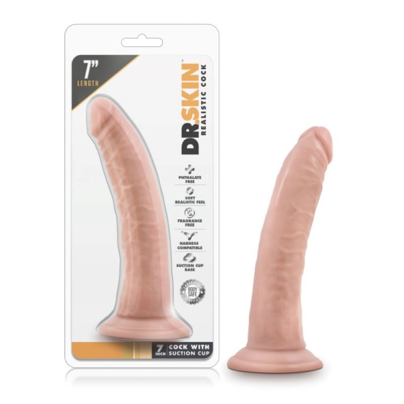 Blush Novelties Dr. Skin Cock + Suction Cup Flesh Realistic Dildo - - Realistic Dildos