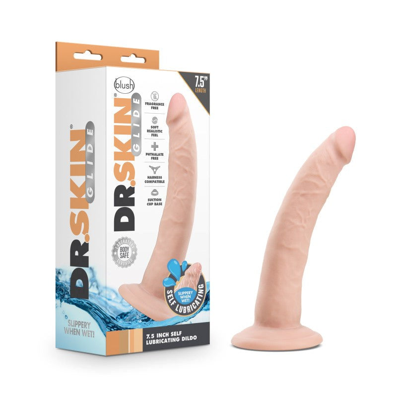 Blush Novelties Dr. Skin Glide Self Lubricating Dildo with Water Activation - - Realistic Dildos